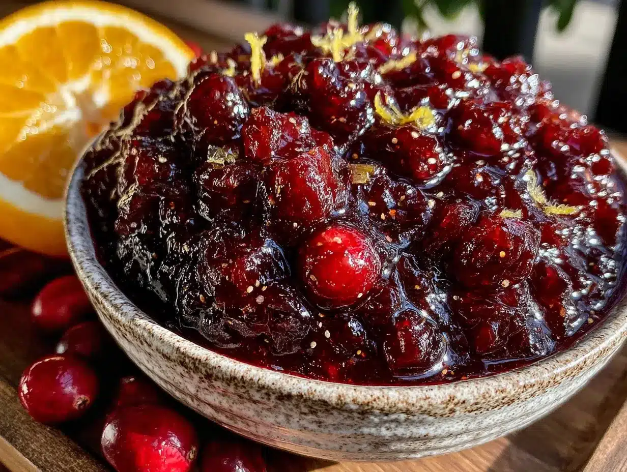 cranberry orange sauce with fresh ginger preparation steps