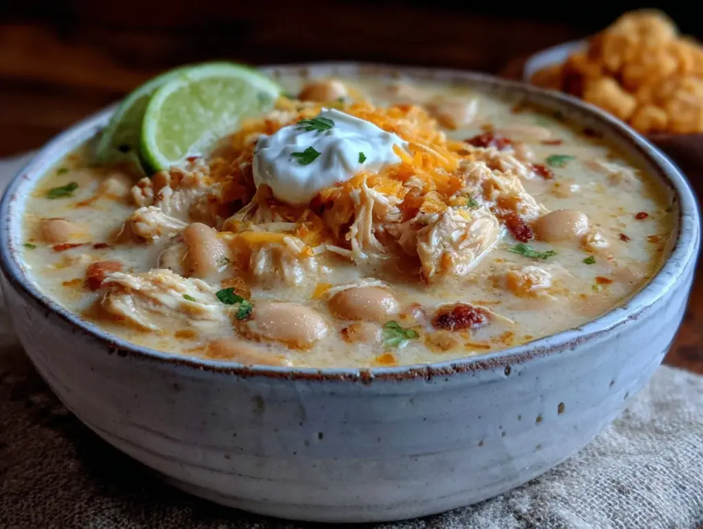 crockpot white chicken chili with green chiles - featured image