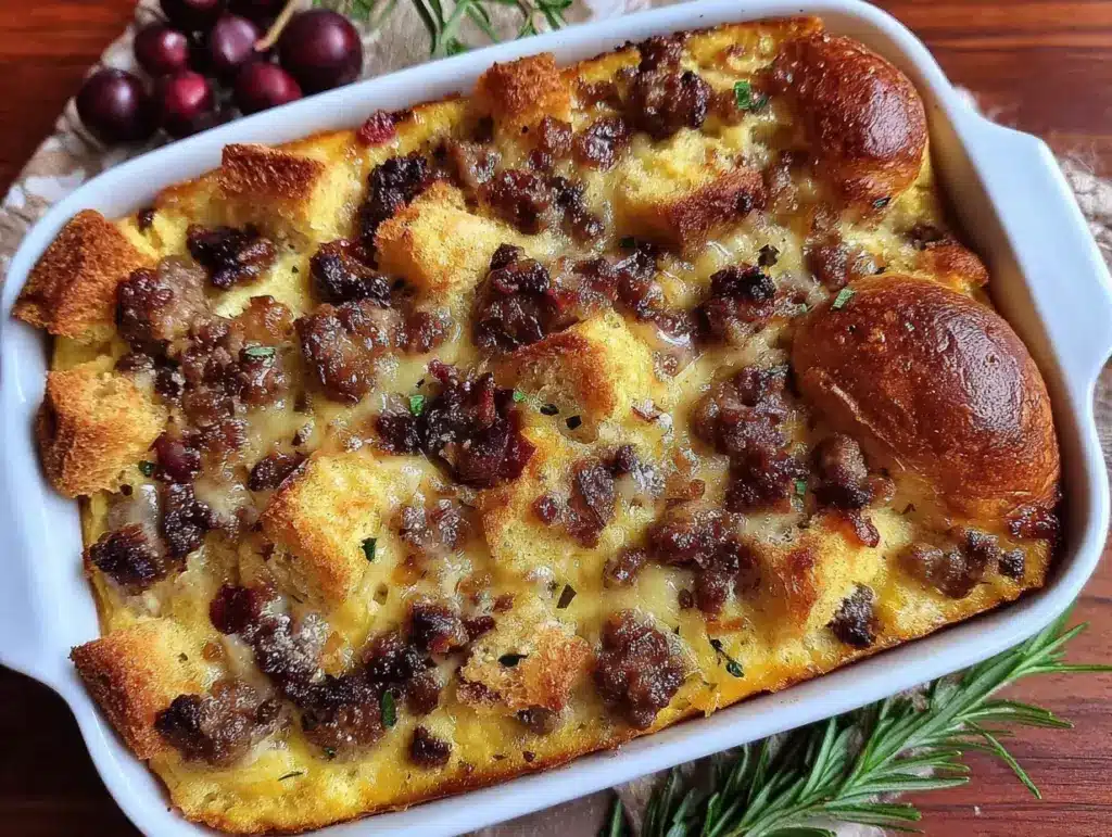 easy make-ahead sausage breakfast casserole - featured image
