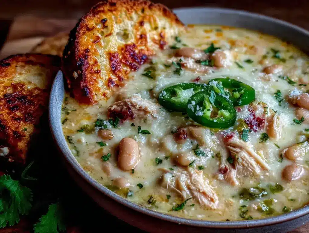 easy slow cooker white chicken chili - featured image