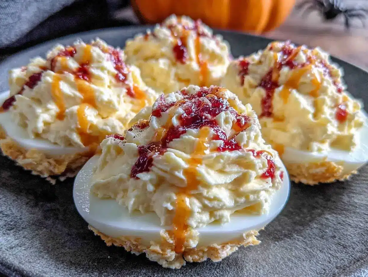halloween deviled eggs preparation steps