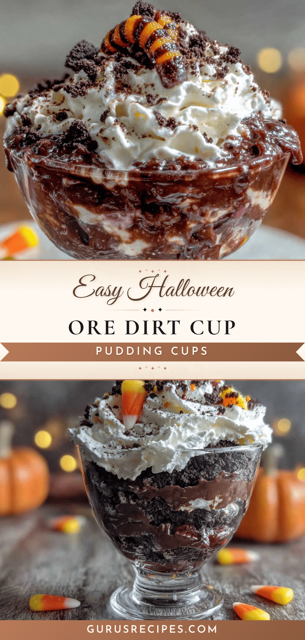 Halloween Oreo Dirt Cup Pudding recipe