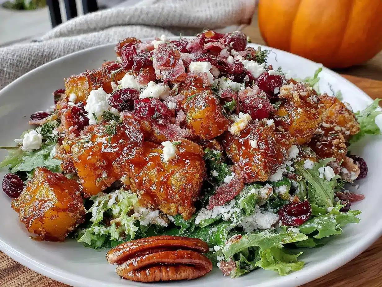 harvest fall salad with maple vinaigrette preparation steps