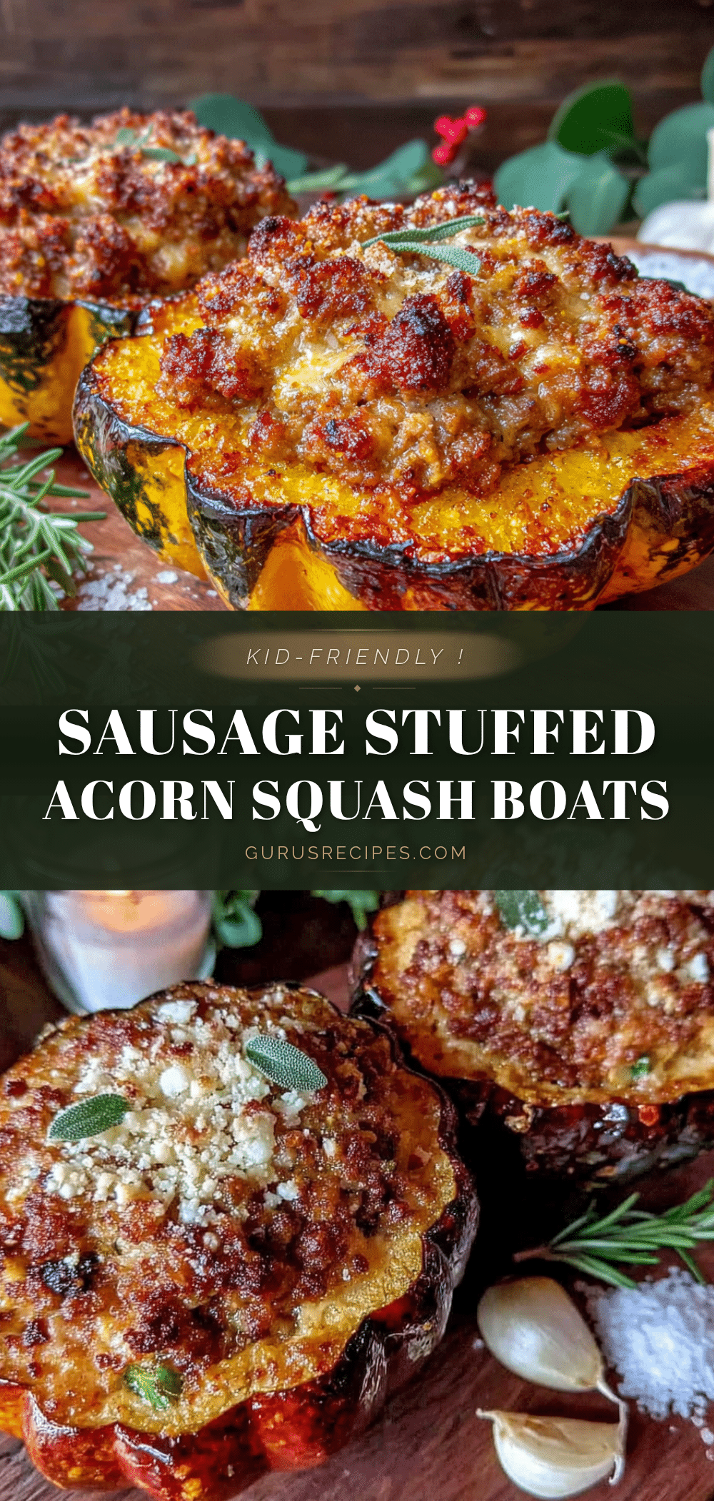 healthy sausage stuffed acorn squash boats for kids recipe