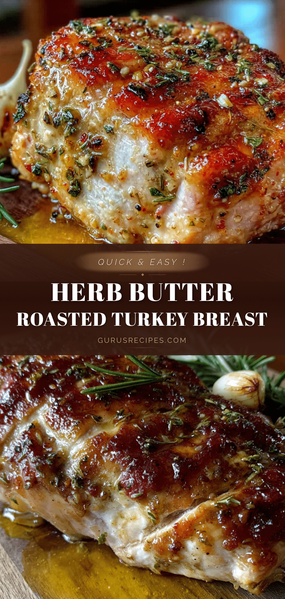 Herb butter roasted turkey breast for two recipe