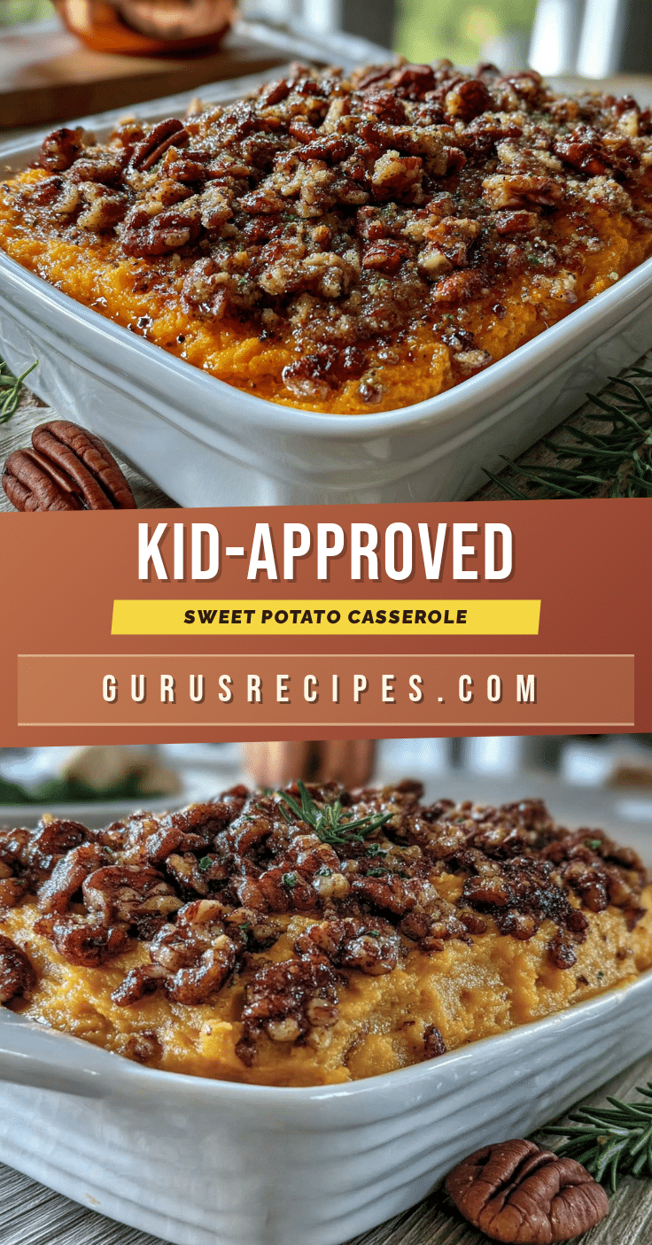 kid-approved sweet potato casserole with pecan streusel recipe