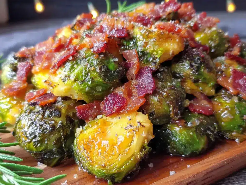 maple bacon brussels sprouts - featured image