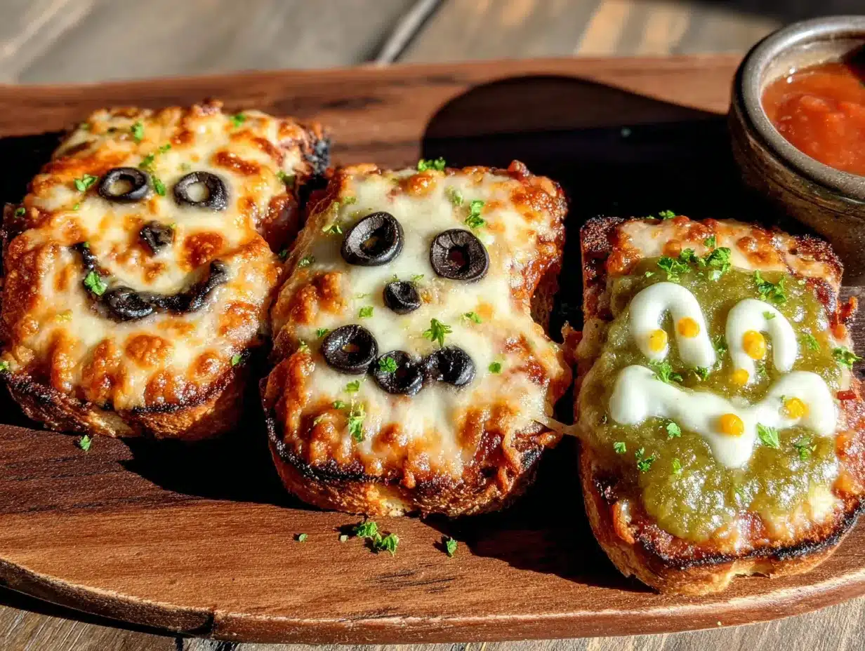mini halloween pizza faces preparation steps