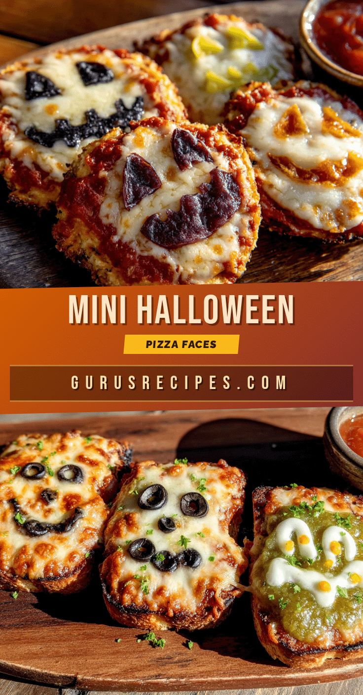 mini halloween pizza faces recipe