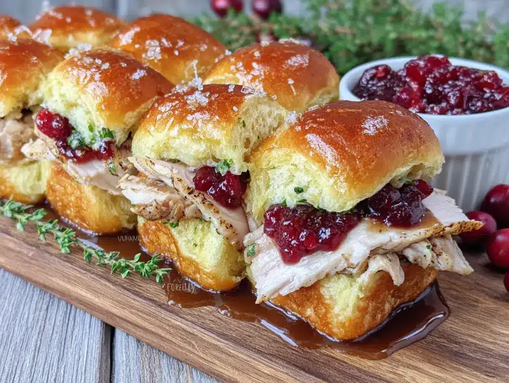 mini turkey cranberry sliders - featured image