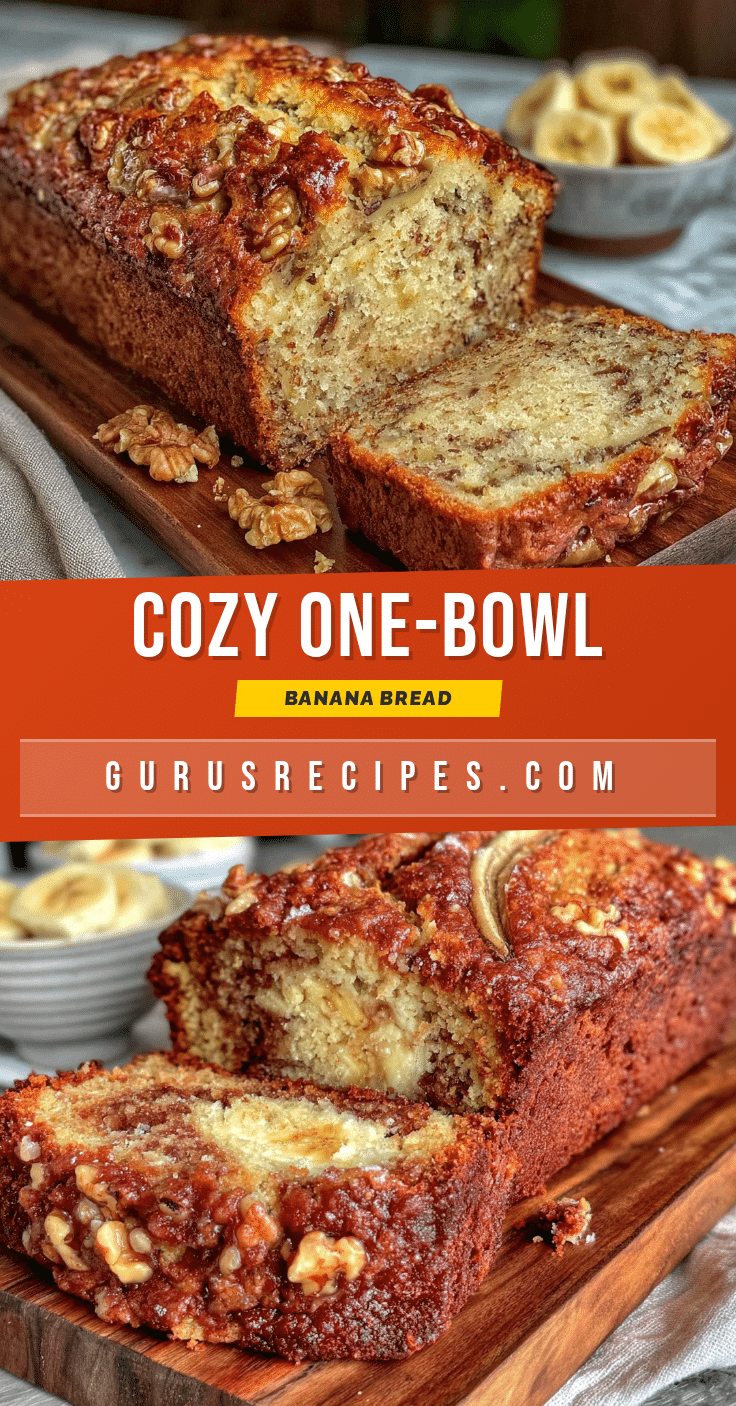 one-bowl banana bread with walnuts recipe