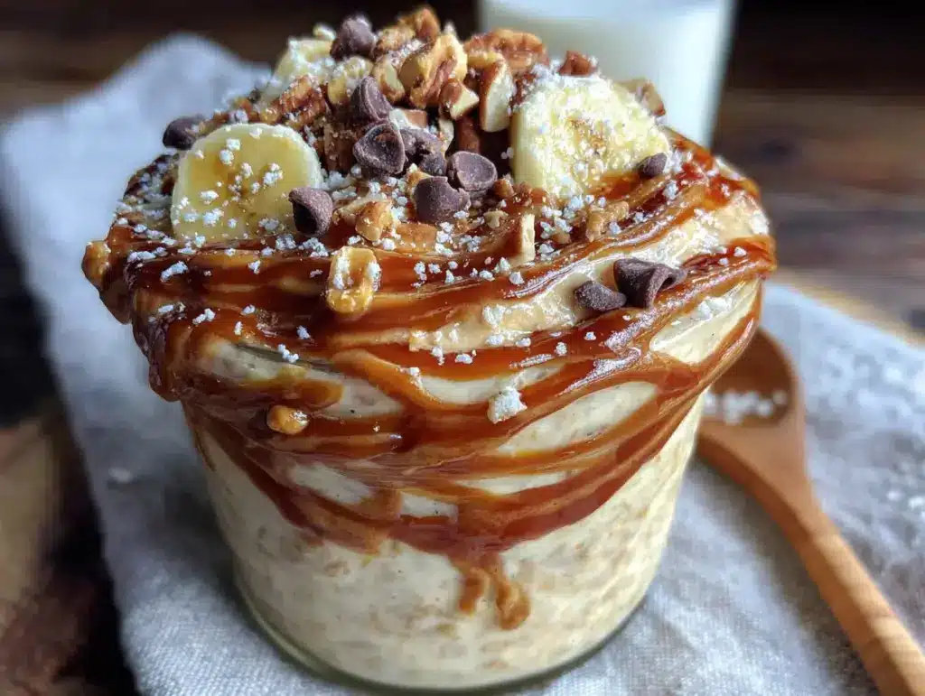 overnight peanut butter protein oats - featured image