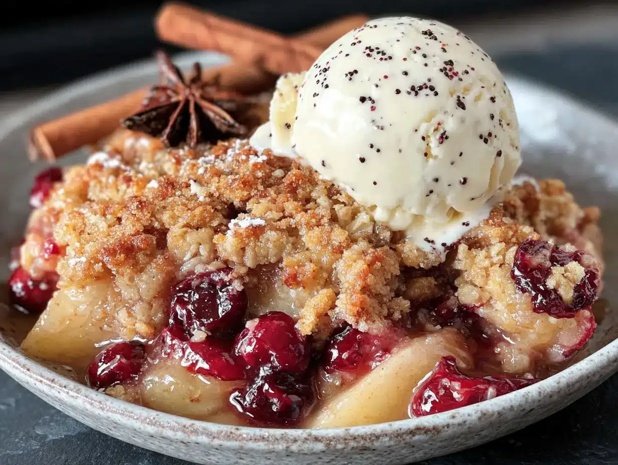 pear and cranberry crisp preparation steps