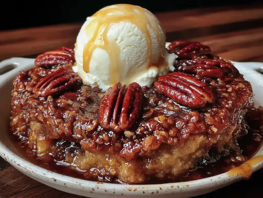 pecan pie cobbler - featured image