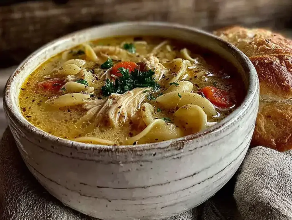 quick homestyle chicken noodle soup - featured image