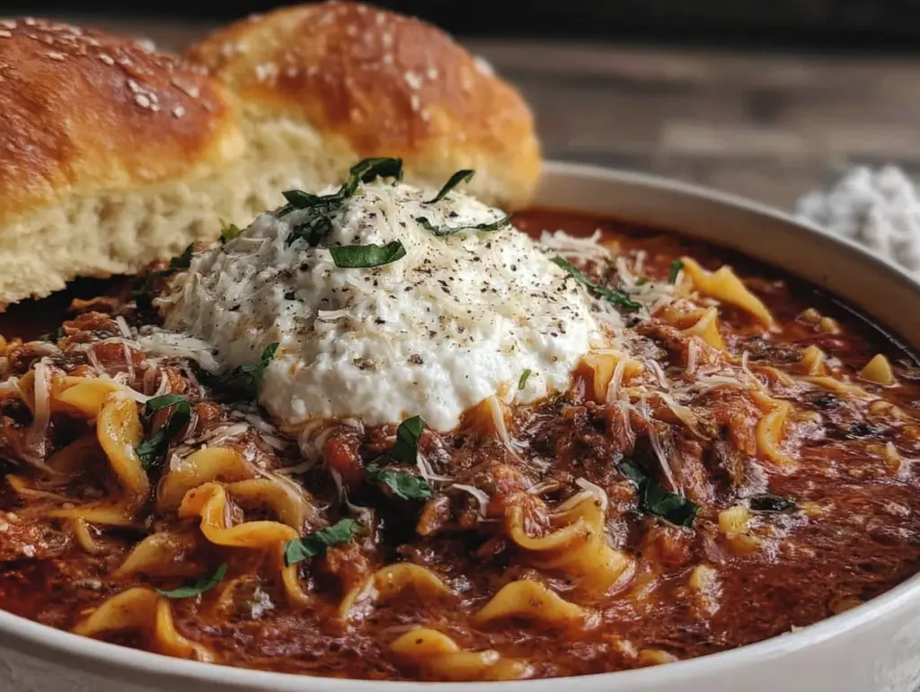 slow cooker lasagna soup - featured image