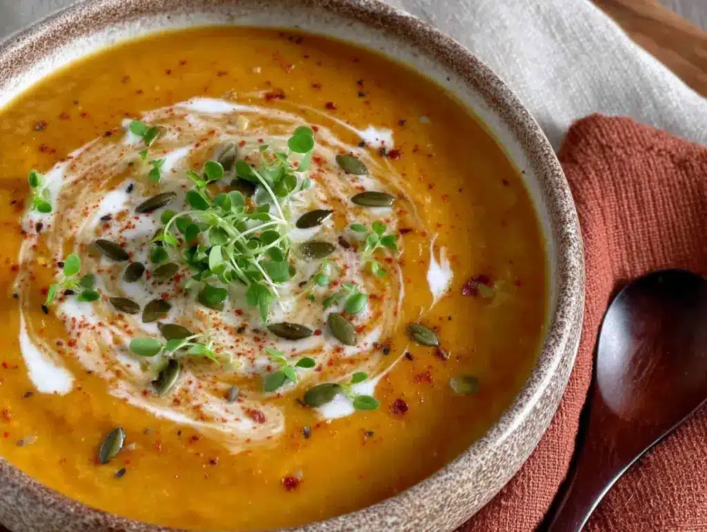 slow cooker pumpkin coconut soup - featured image