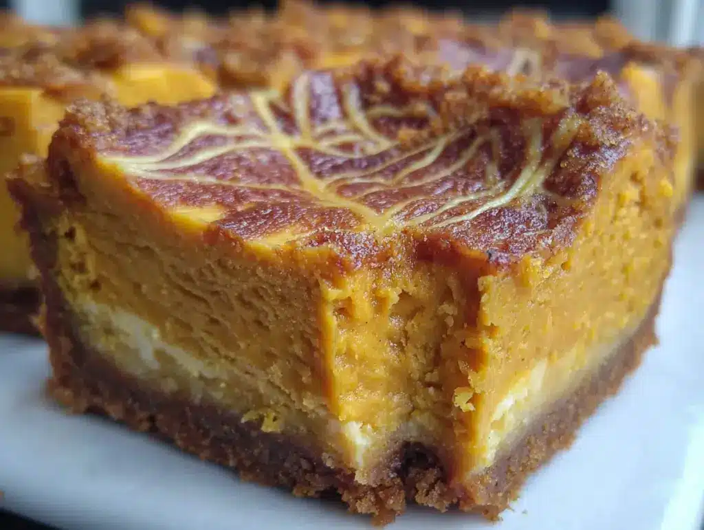 spiderweb pumpkin cheesecake bars - featured image