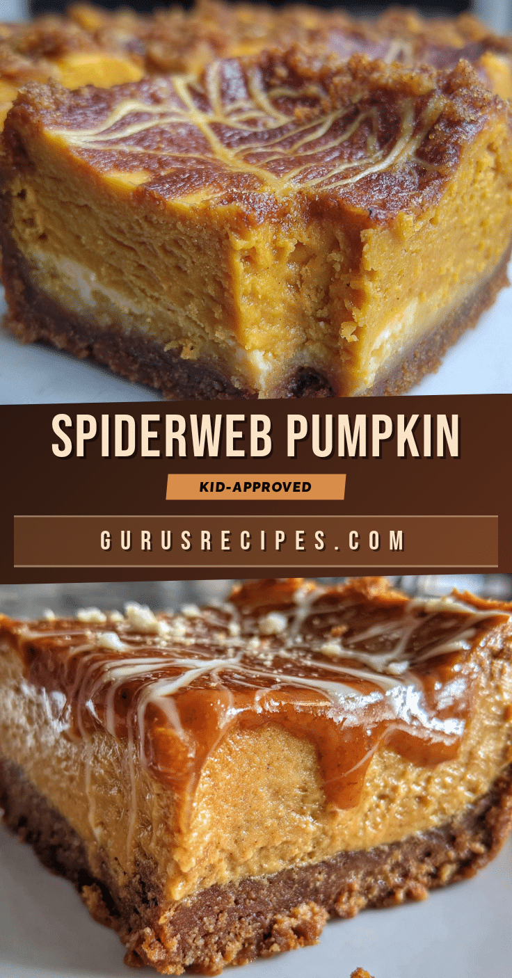 spiderweb pumpkin cheesecake bars recipe