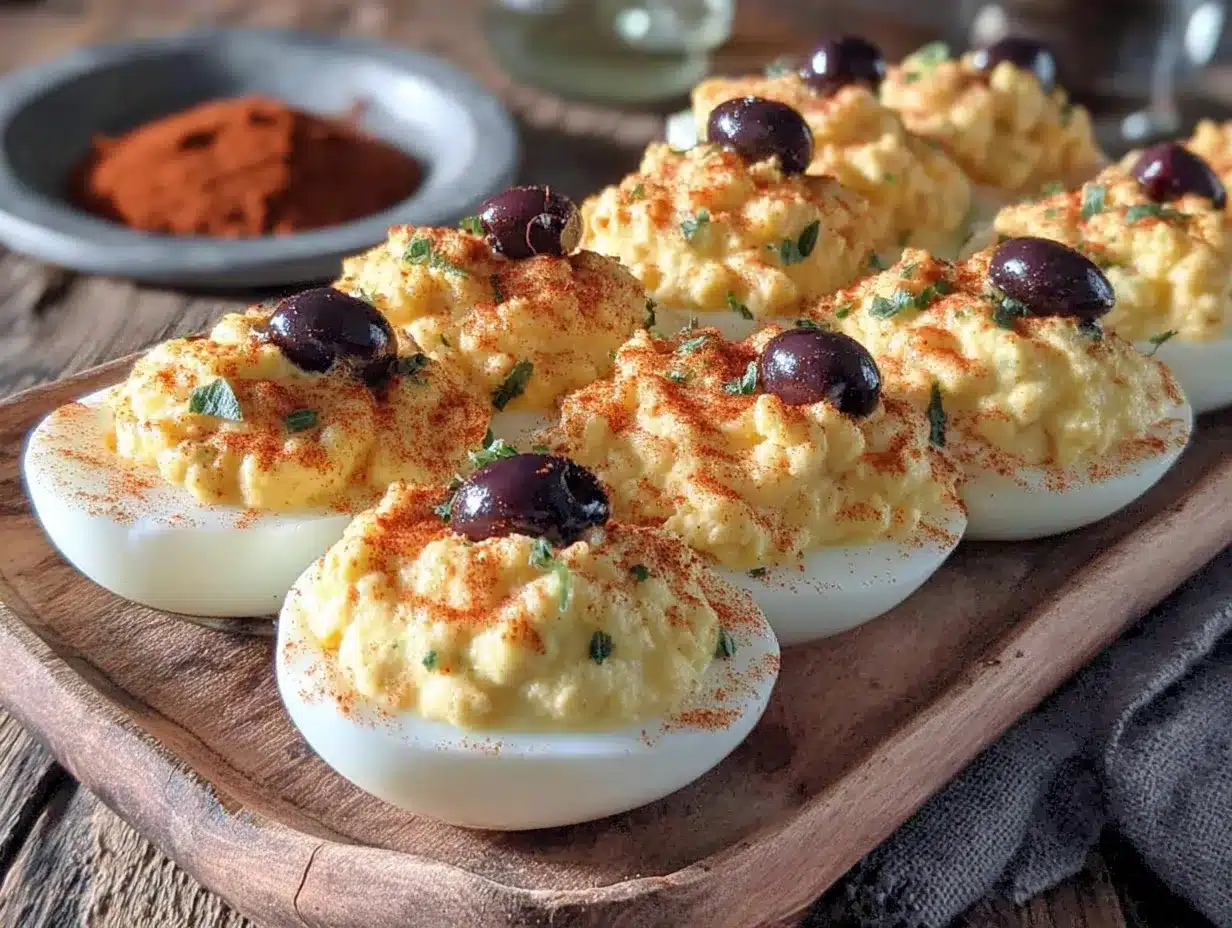 spooky spider deviled eggs for halloween preparation steps