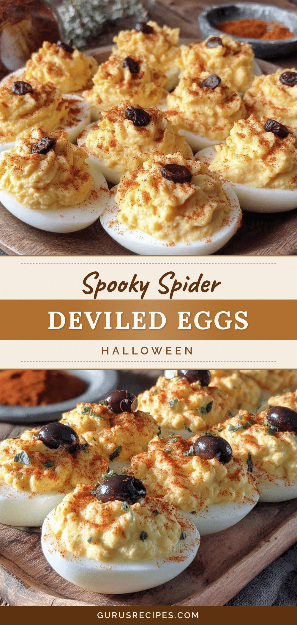 spooky spider deviled eggs for halloween recipe