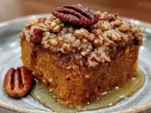 wholesome sweet potato casserole with pecan streusel - featured image