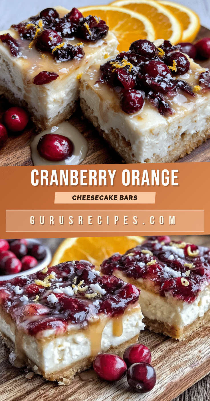 cranberry orange cheesecake bars recipe